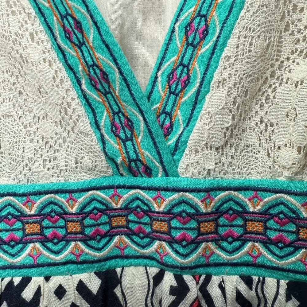 Flying Tomato Teal and Pink Bohemian Dress - Picture 3 of 5